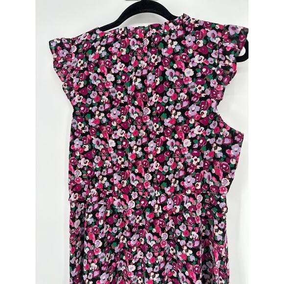 J.Crew Midi Dress 6 Floral Tiered Flutter Ruffle Sleeve Cottagecore Feminine - Picture 5 of 11